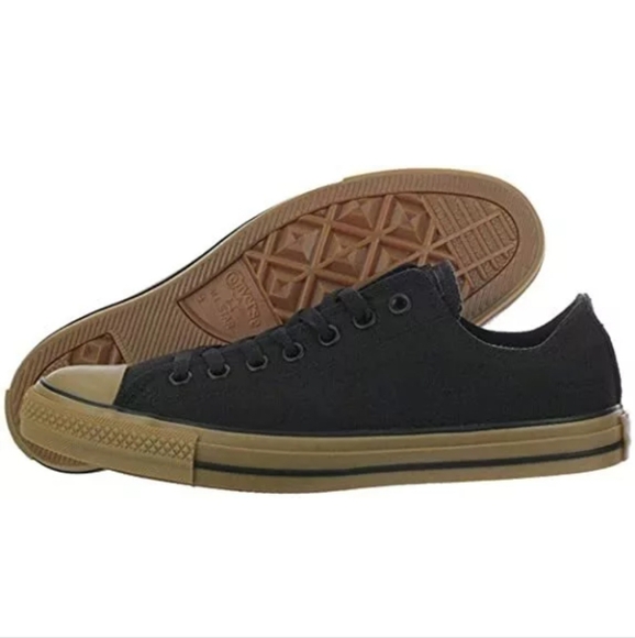 Converse Other - Converse Chuck Taylor all star black and gum brown low top laceup sneakers 12